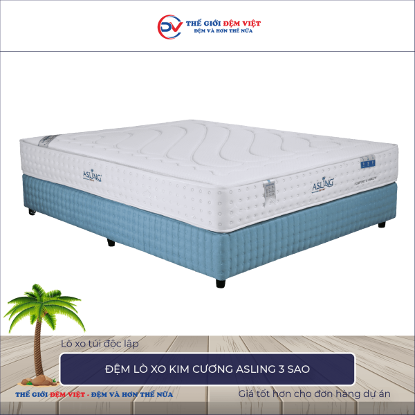 Đệm lò xo Kim Cương Asling 3 sao 1